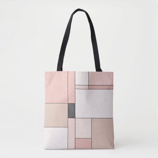 Chic Minimalist Sakura Rectangles Tote Bag Tasche (Vorderseite)