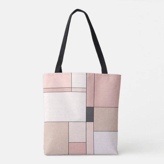 Chic Minimalist Sakura Rectangles Tote Bag Tasche (Rückseite)