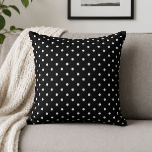 Chic minimalist schwarze Polka-Punkte Kissen