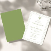 Chic Minimalist Stripe Green Wedding Invitation  Einladung