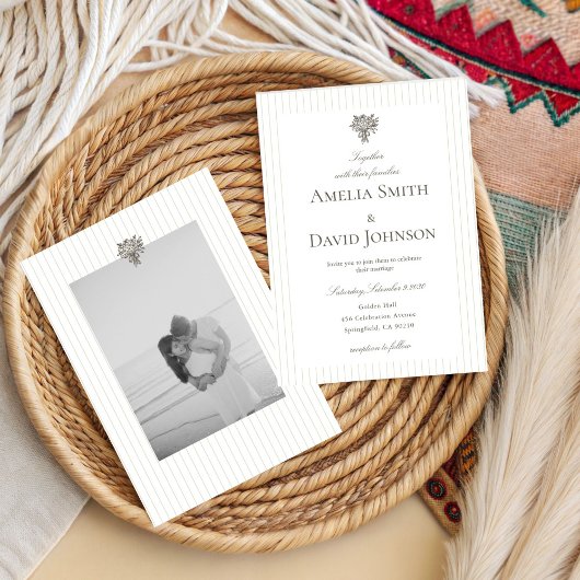 Chic Minimalist Stripe Green Wedding Invitation  Einladung