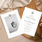 Chic Minimalist Stripe Green Wedding Invitation  Einladung