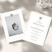 Chic Minimalist Stripe Green Wedding Invitation  Einladung