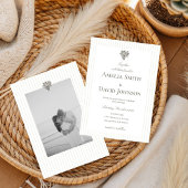 Chic Minimalist Stripe Green Wedding Invitation  Einladung