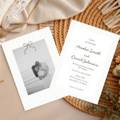 Chic Minimalist Stripe Green Wedding Invitation  Einladung