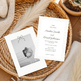 Chic Minimalist Stripe Green Wedding Invitation  Einladung