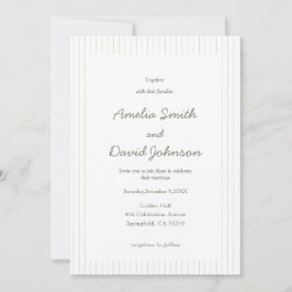 Chic Minimalist Stripe Green Wedding Invitation  Einladung