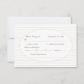 Chic Minimalist Stripe Green Wedding  RSVP Karte (Vorderseite)