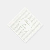 Chic Minimalist Stripe Green Wedding  Serviette (Ecke)