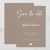 Chic minimalist Typografy Wedding Save The Date (Vorne/Hinten)