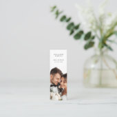 Chic Minimalist Wedding Favor Mini Bookmark Card Visitenkarte (Stehend Vorderseite)