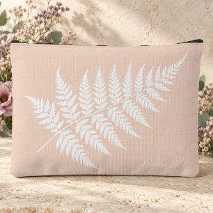 Chic minimalist weiche Pfirsich weiße Fern Groß Zubehörtasche