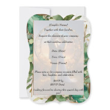 Chic Minimalistic Green-ish Wedding Einladungen