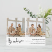 Chic Minimalistisch 2 Family Foto Weihnachten (Stehend Vorderseite)