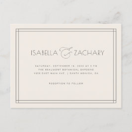 Chic Minimalistisch Ampersand Typografy Wedding Einladungspostkarte