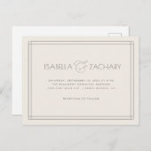 Chic Minimalistisch Ampersand Typografy Wedding Einladungspostkarte (Vorne/Hinten)