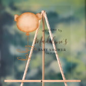 Chic Minimalistisch Bear Balloon Babydusche Acrylschild (Neutral)