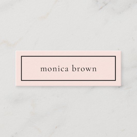 Chic Minimalistisch Beruflich | Rosa Mini Visitenkarte (Vorderseite)