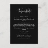 Chic Minimalistisch Black Handwriting Script Weddi Begleitkarte (Vorderseite)