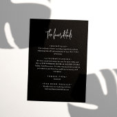 Chic Minimalistisch Black Handwriting Script Weddi Begleitkarte