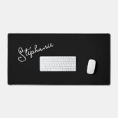 Chic Minimalistisch Black Script Personalisiert Na Schreibtischunterlage (Tastatur & Maus)