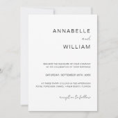 Chic Minimalistisch Black & White Wedding QR Code Einladung (Vorderseite)