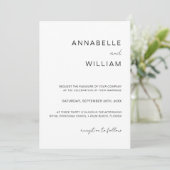 Chic Minimalistisch Black & White Wedding QR Code Einladung (Stehend Vorderseite)