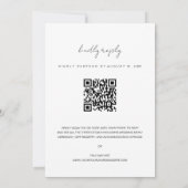 Chic Minimalistisch Black & White Wedding QR Code Einladung (Rückseite)