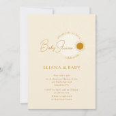 Chic Minimalistisch Boho Sunshine Baby Dusche Einladung (Vorderseite)