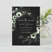 Chic Minimalistisch Botanical Sage Green Wedding Save The Date (Stehend Vorderseite)