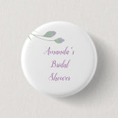 Chic Minimalistisch Brautparty Floral Button (Vorderseite)