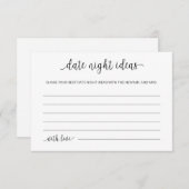 Chic Minimalistisch Calligrafy Date Night Ideale K Begleitkarte (Vorne/Hinten)