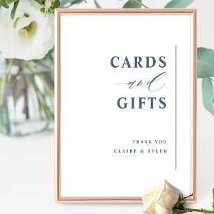 Chic Minimalistisch Cards and Gifts Blue Wedding S Poster