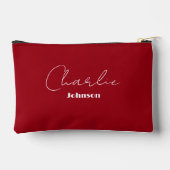 Chic, Minimalistisch Cherry Red Zubehörtasche (Rückseite)