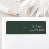 Chic Minimalistisch Dark Green Trendy Script Weddi (Insitu)