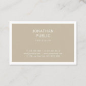 Chic Minimalistisch Design Einfaches Schlicht Stil Visitenkarte (Rückseite)