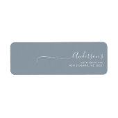 Chic Minimalistisch Dusty Blue Trendy Script Weddi (Vorne)