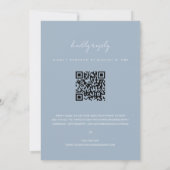 Chic Minimalistisch Dusty Blue & White Wedding QR  Einladung (Rückseite)