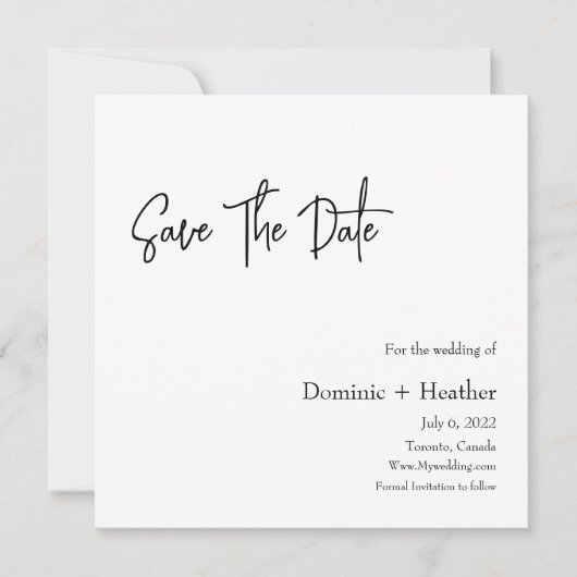 CHIC Minimalistisch Elegance Save The Date (Vorderseite)