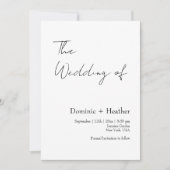 CHIC Minimalistisch Elegance Wedding Einladung (Vorderseite)