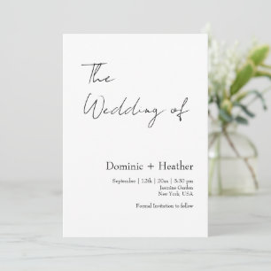 CHIC Minimalistisch Elegance Wedding Einladung