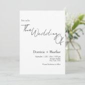 CHIC Minimalistisch Elegance Wedding Einladung (Stehend Vorderseite)