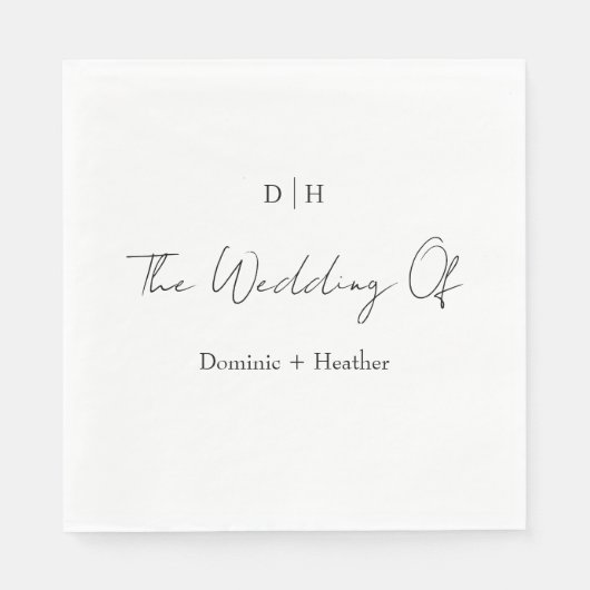 CHIC Minimalistisch Elegance Wedding Serviette (Vorderseite)