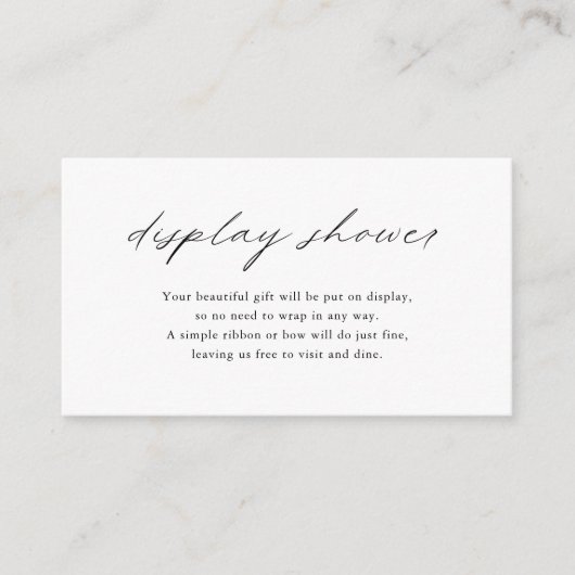 Chic Minimalistisch Elegant Simple Display Shower Begleitkarte (Vorderseite)
