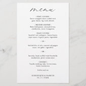 Chic Minimalistisch Elegante Simple Wedding Menu (Vorderseite)