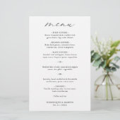 Chic Minimalistisch Elegante Simple Wedding Menu (Stehend Vorderseite)