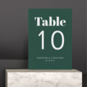 Chic Minimalistisch Emerald Green Wedding Tischnum Tischnummer
