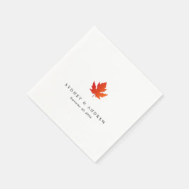 Chic Minimalistisch Fall Maple Leaf Hochzeit Serviette