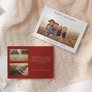 Chic Minimalistisch Family Foto Happy Holidays Car Einladung