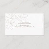 Chic Minimalistisch Floral Ivory & White Visitenkarte (Rückseite)